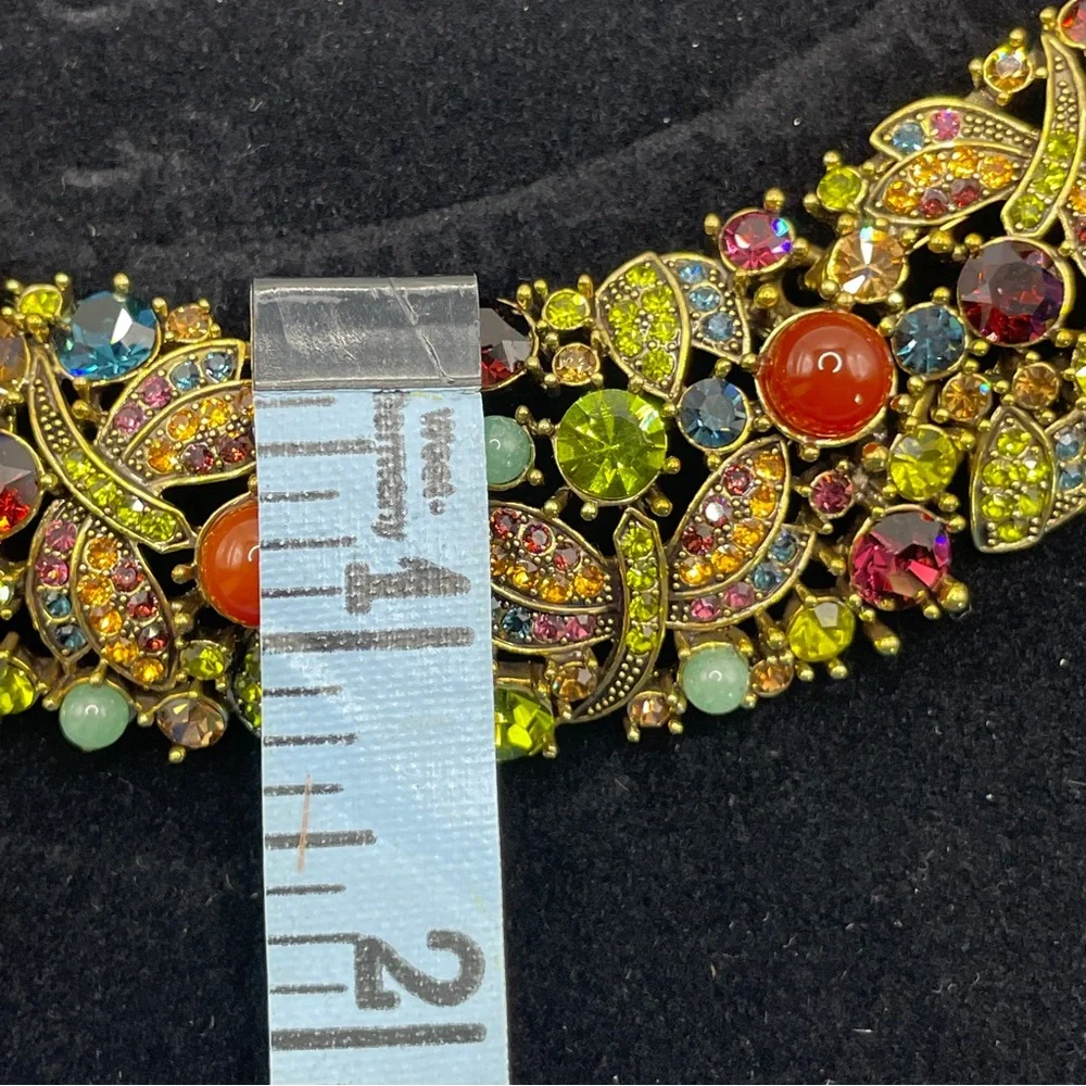 HEIDI DAUS Fantasy in Flight Crystal Dragonfly Collar Necklace Pierced Earrings